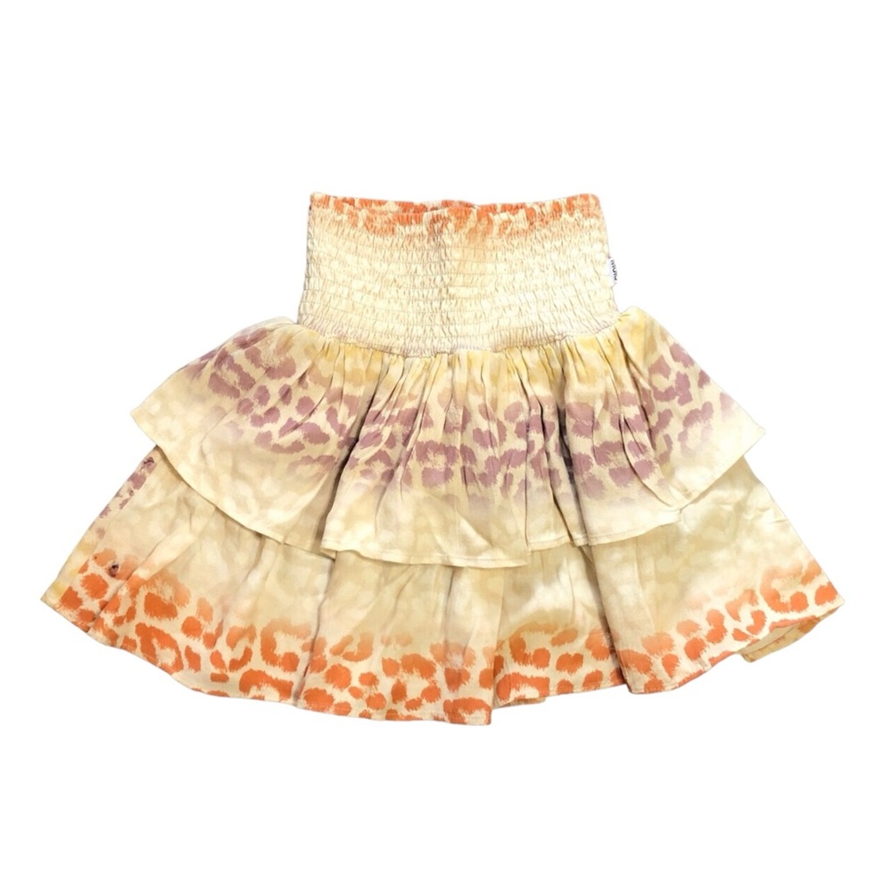 Molo Girls Tiered Skirt in Cream and Orange